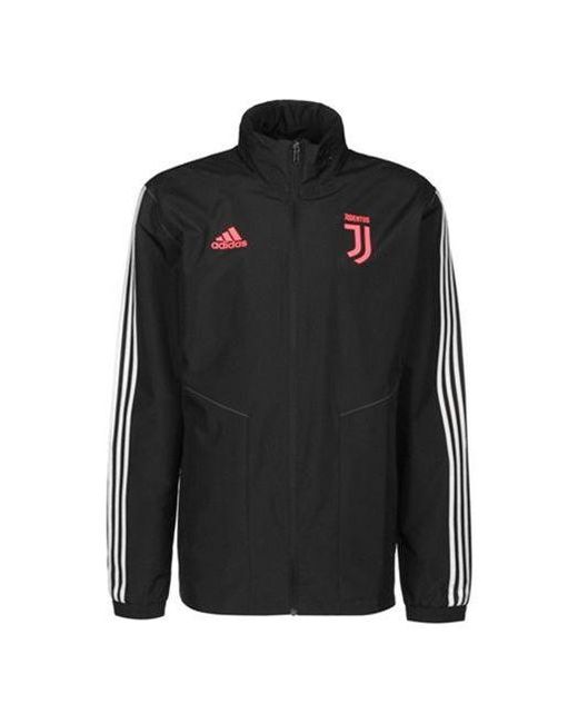 Adidas Black Juve Aw Jkt Soccer/Football Juventus Woven Jacket for men