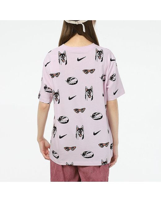 Nike Pink (Wmns) As W Sportswear Bf Dog Aop Regal