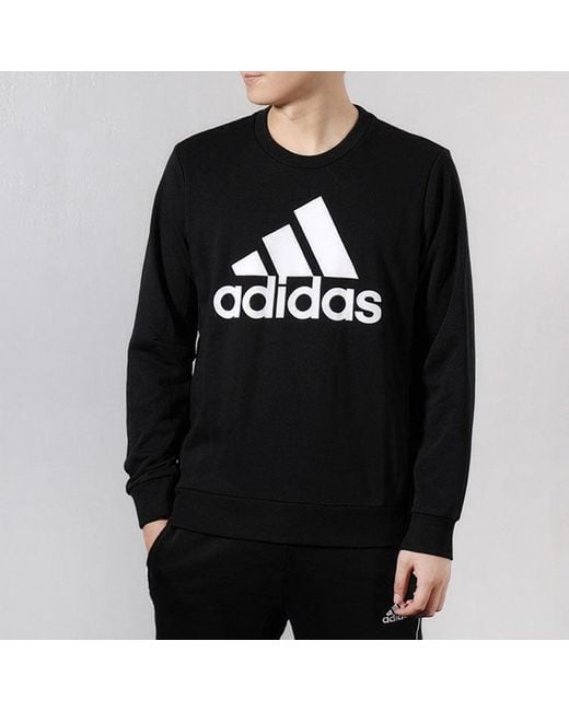 Adidas Blue Mh Bos Crew Ft Round Neck Pullover for men