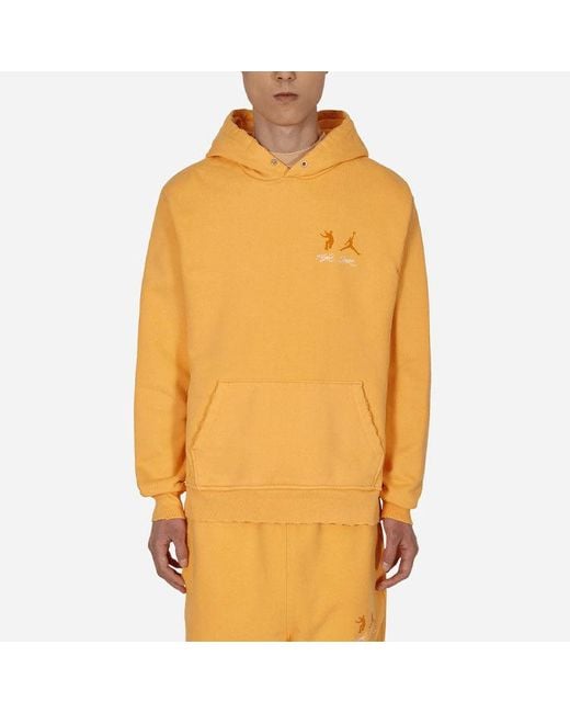 Nike X Union Crossover Casual Pullover Solid Color Logo Hooded Long Sleeves Asia Edition Yellow for men