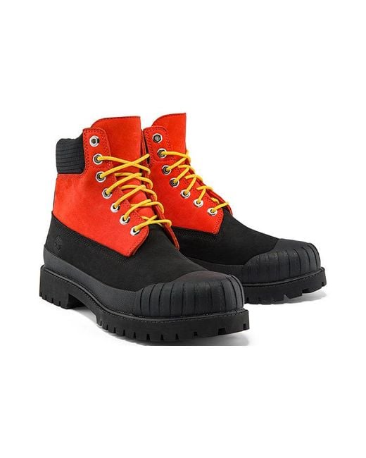 Timberland Red Premium 6 Inch Waterproof Boot 'Medium Nubuck With' for men
