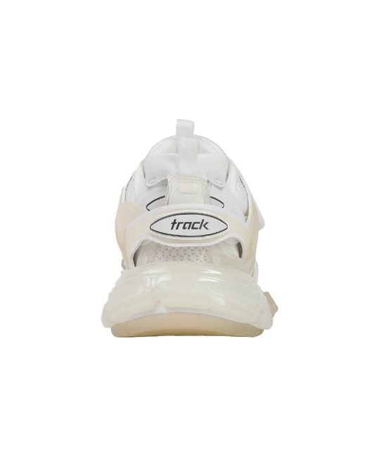 Balenciaga White Track Clear Sole Low Mesh Nylon Sneakers for men