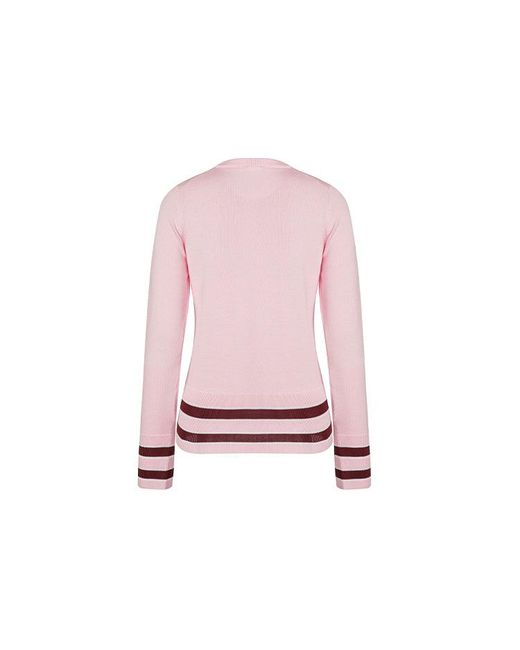 KENZO Pink (Wmns) Tiger Embroidered Round Neck Long Sleeves Pullover Hoodie