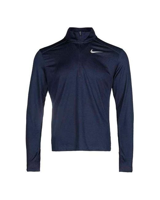 Nike Blue Pacer Dri-Fit Cardigan Running Sports Long Sleeves for men