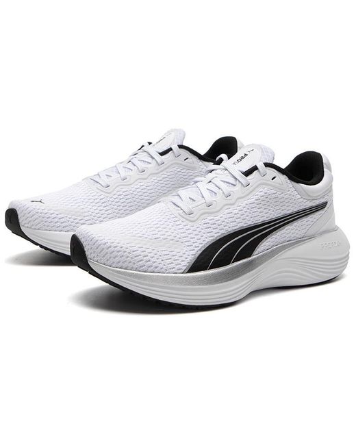 PUMA White Scend Pro Running Shoes for men