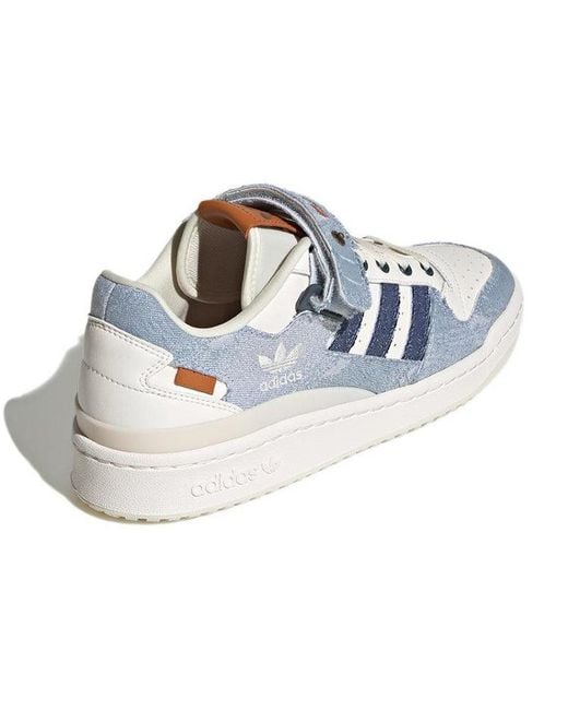 Adidas Blue Originals Forum Low Cozy Wear-Resistant Non-Slip Skateboarding Shoes Denim for men