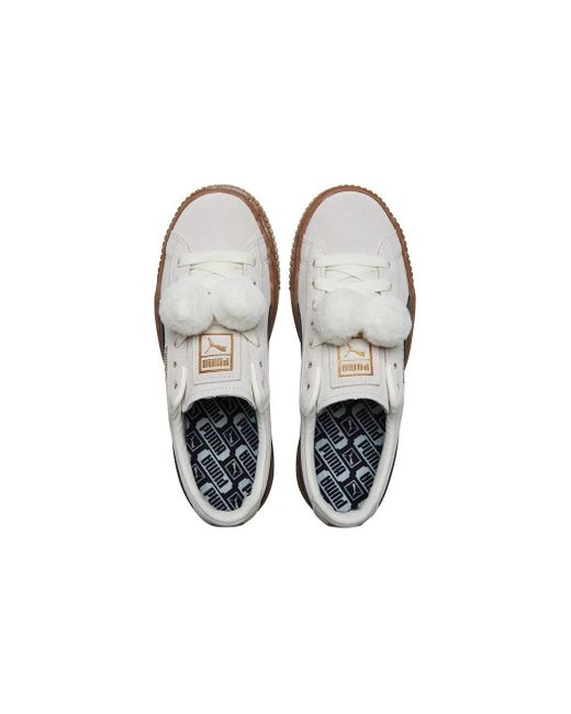 PUMA White Suede Platform