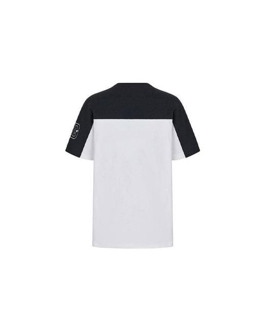 Dior Black Logo Colorblock Round Neck Short Sleeve T-Shirt for men