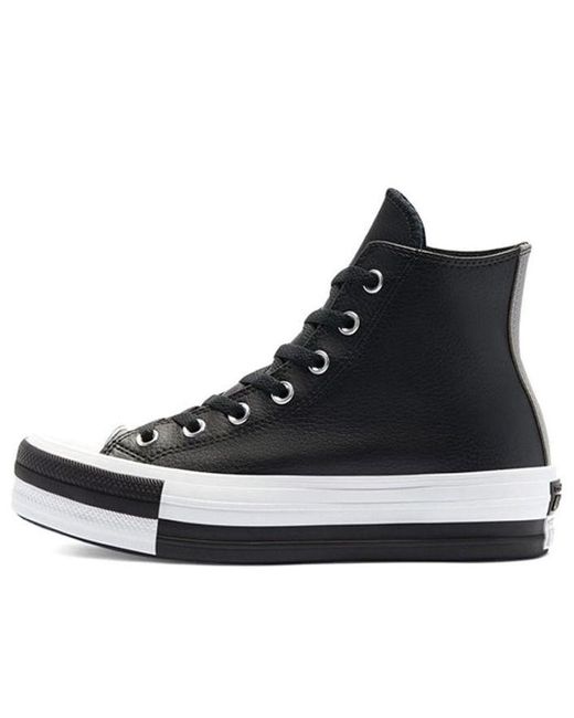 Converse Stack Lift Hi White Black Sneakers Lyst