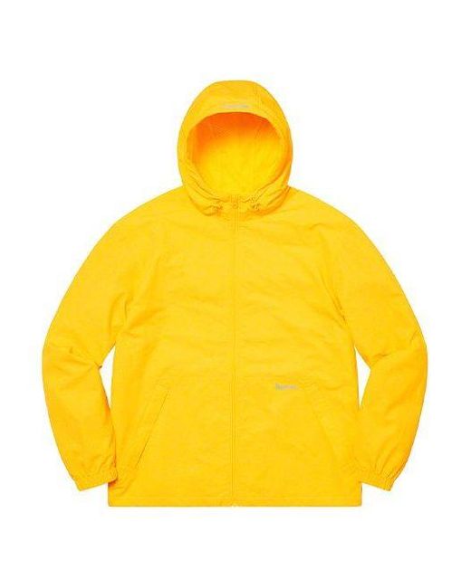 Supreme Yellow Reflective Zip Hooded Jacket for men