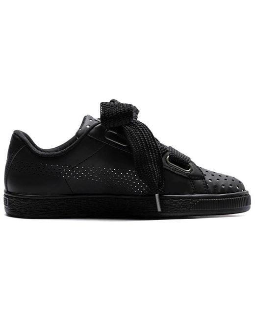 PUMA Black (Wmns) Basket Heart Ath Lux