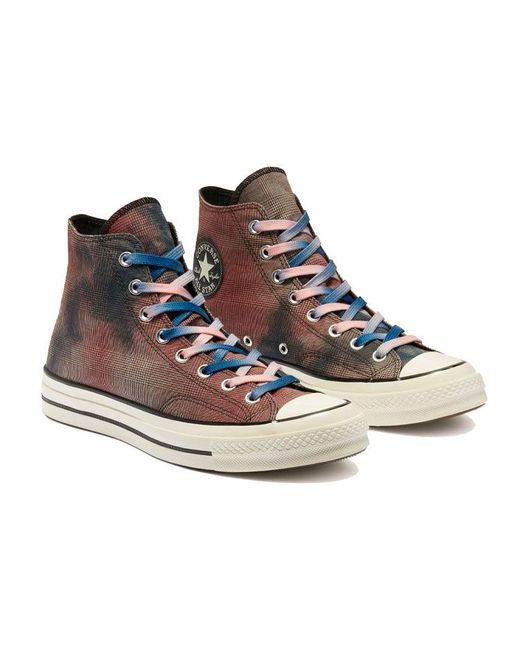 Converse Blue Chuck 70 High 'Tie Dye Plaid' for men