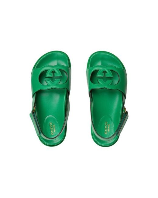 Gucci Green (Wmns) Interlocking G Leather Sandals