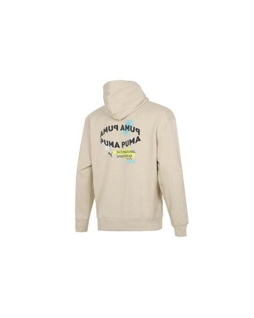PUMA White Oversize Trend Graphic Logo Hoodie for men