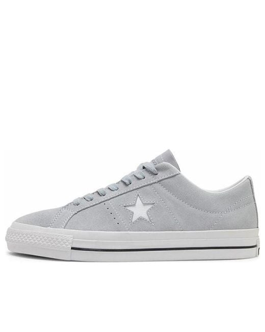 Converse White One Star Pro Suede Sneakers 'Wolf' for men