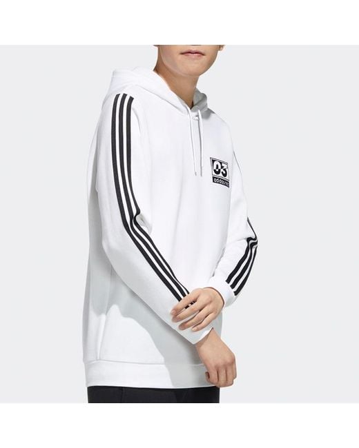 Adidas White Neo Sports Pullover Hooded Long Sleeves for men