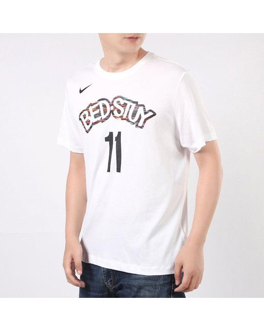 Nike White Dri-Fit Nba 19-20 Brooklyn Nets 11 Irving Tee for men