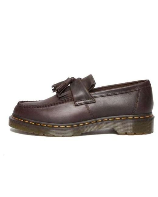 Dr. Martens Brown Adrian Crazy Horse Leather Tassel Loafers 'Dark'