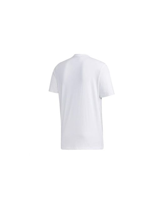 Adidas White Neo M Esntl Logo T Sports Short Sleeve for men