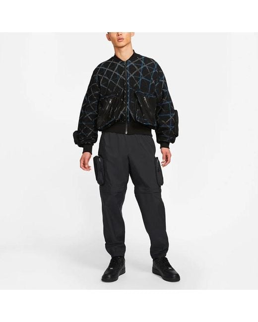 Nike Green Ma-1 Bomber Multiple Pockets Knit Aviator Jacket for men