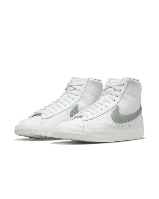 Nike White (Wmns) Blazer Mid '77 Essential 'Glitter Swoosh