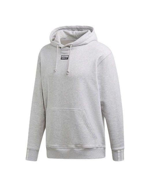 Adidas Gray Originals Casual Sports Solid Color Hooded Pullover for men