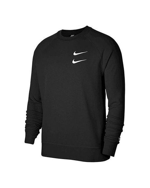 Nike Black Alphabet Printing Long Sleeves Round Neck for men