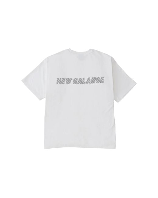 New Balance White Met24 Reflection Nb Logo T-Shirt for men
