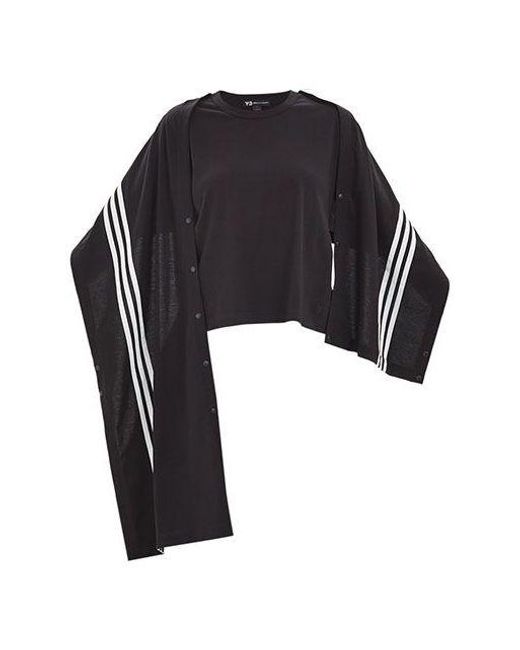 Adidas Black Y-3 Ss21 Casual Shawl Round Neck Short Sleeve