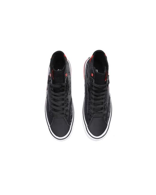 Li-ning Black Canvas Hi Shoes for men