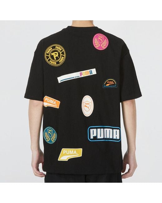 PUMA Black Mix Badge Logo Tee for men