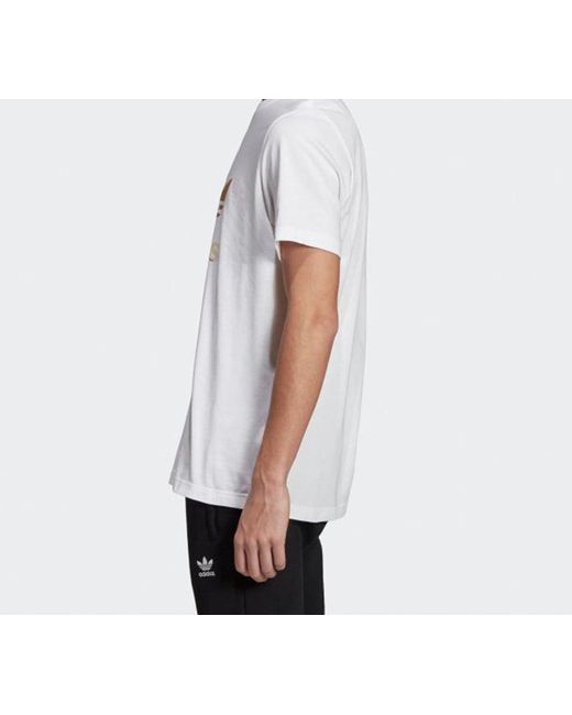 Adidas White Camouflage Trefoil Tee for men