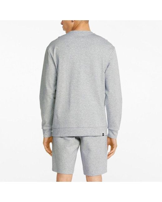 PUMA Gray Full Sleeve Solid Sweater for men