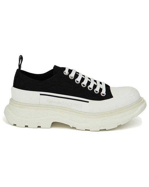 McQueen Black Tread Slick Lace Up