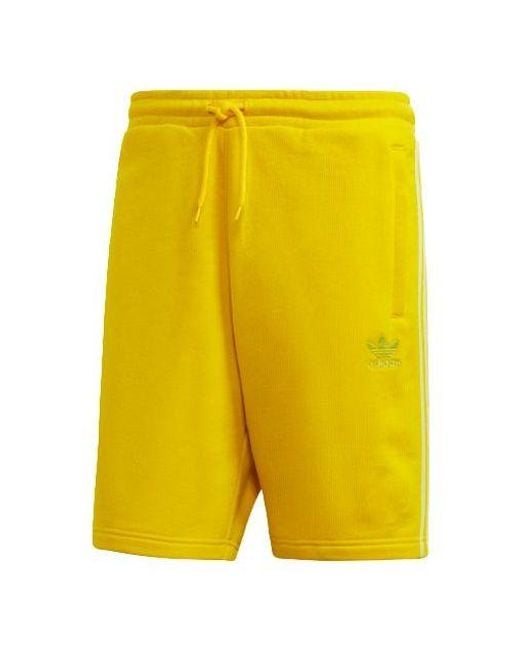 Adidas Yellow Originals Blc 3-S Short Stripe Casual Sports Shorts for men