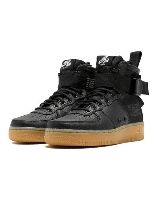 Nike Black (Wmns) Sf Air Force 1 Mid Gum'