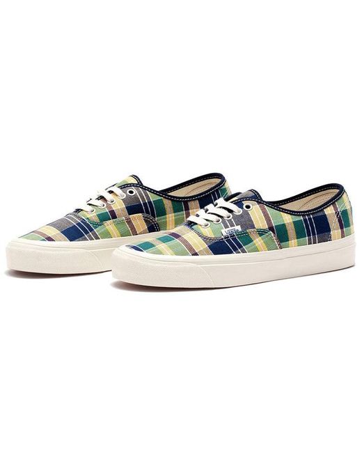Vans Blue Style 44 Low Tops Casual Skateboarding Shoes Plaid for men