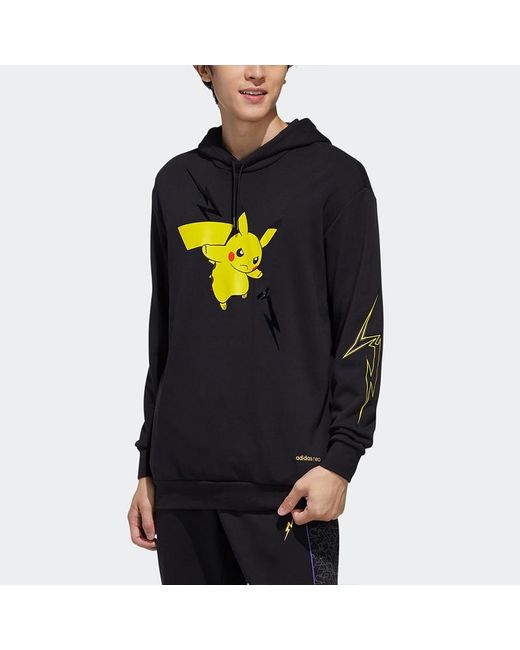 Adidas Blue Neo M Pkmn Pikachu Pattern Printing Hooded Drawstring for men