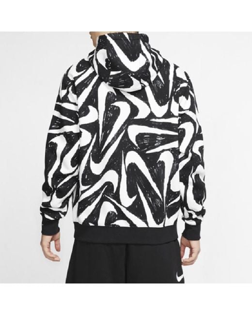 Nike Black Athleisure Casual Sports Printing Fleece for men