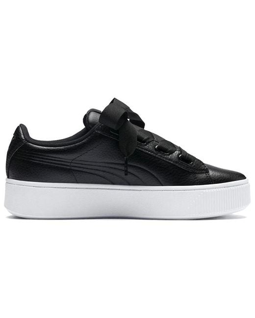 PUMA Vikky Stacked Ribbon Core Sneakers Black/white | Lyst