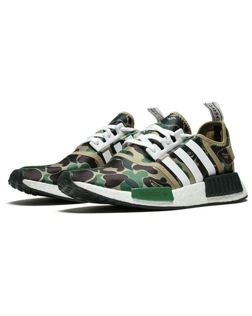 Adidas Green X A Bathing Ape Nmd_R1 Camo' for men