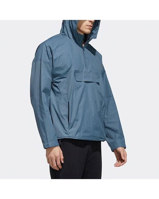Adidas Blue Sports Woven Pullover Jacket for men