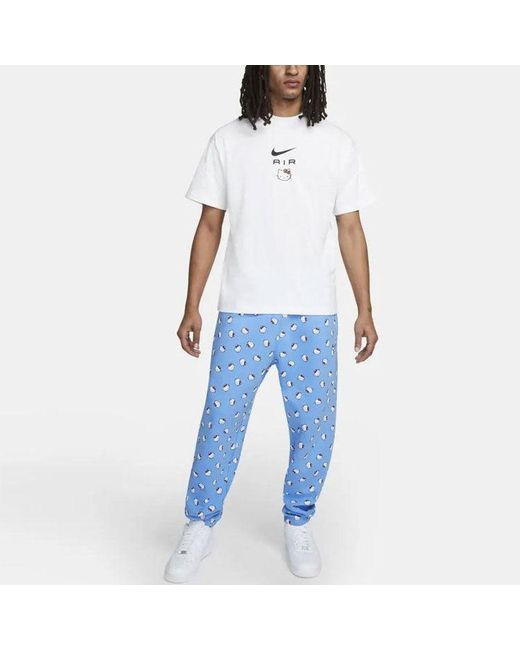 Nike White X Hello Kitty Crossover Funny Cartoon Alphabet Pattern Printing Short Sleeve Asia Edition