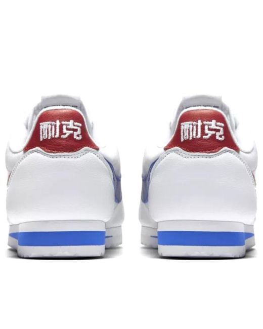 Nike White Classic Cortez Leather Qs 'Nai-Ke' for men