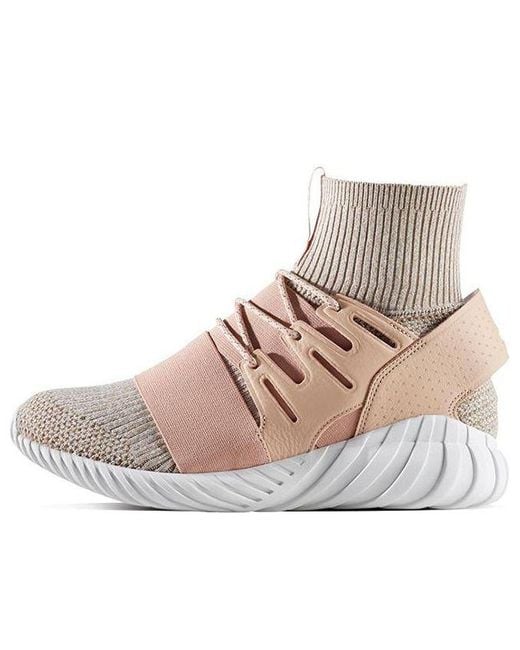 Adidas Brown Tubular Doom Primeknit 'St Pale Nude' for men
