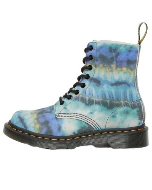 Dr. Martens Blue (Wmns) 1460 Pascal Tie Dye Leather Lace Up Boots