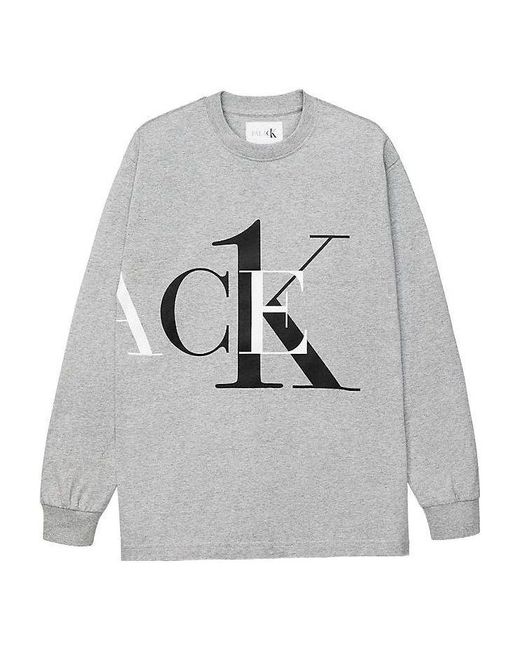 Palace Gray X Calvin Klein Long Sleeve Logo T-shirt for men