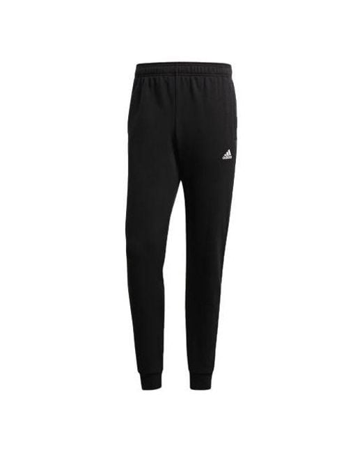 Adidas Black Essentials French Terry Pants Knitted Sport Trousers for men