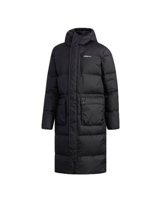 Adidas Black Neo High Collar Long Down Jacket for men