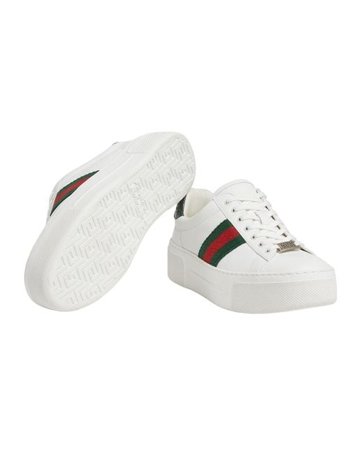 Gucci White (Wmns) Ace Leather Platform